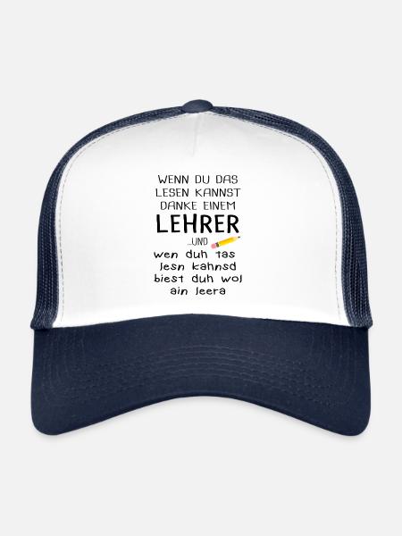 Teacher out of conviction teaching passion - Trucker Cap - white/navy - Front