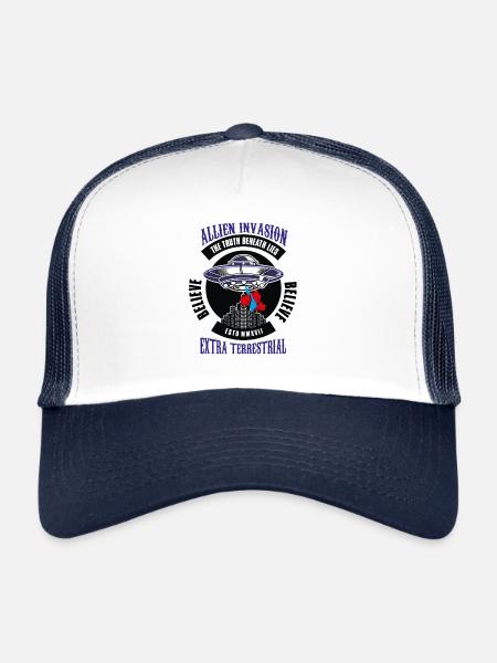alien invasion the truth beneath lies - Trucker Cap - white/navy - Front
