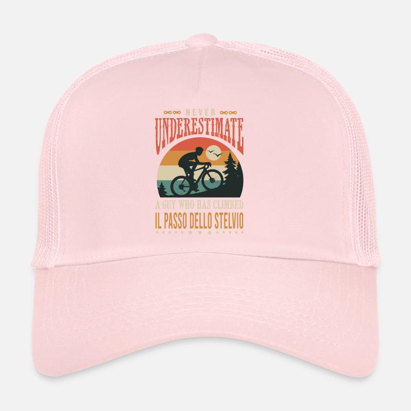 a guy who has climbed Il passo dello Stelvio velo Trucker Cap