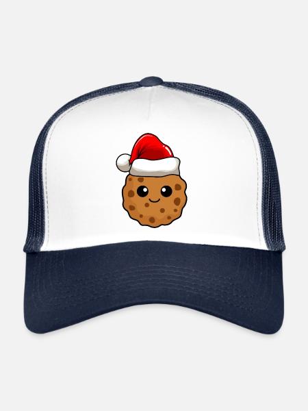 Cookies Noël BD Noël - Casquette trucker  - blanc/marine - Devant