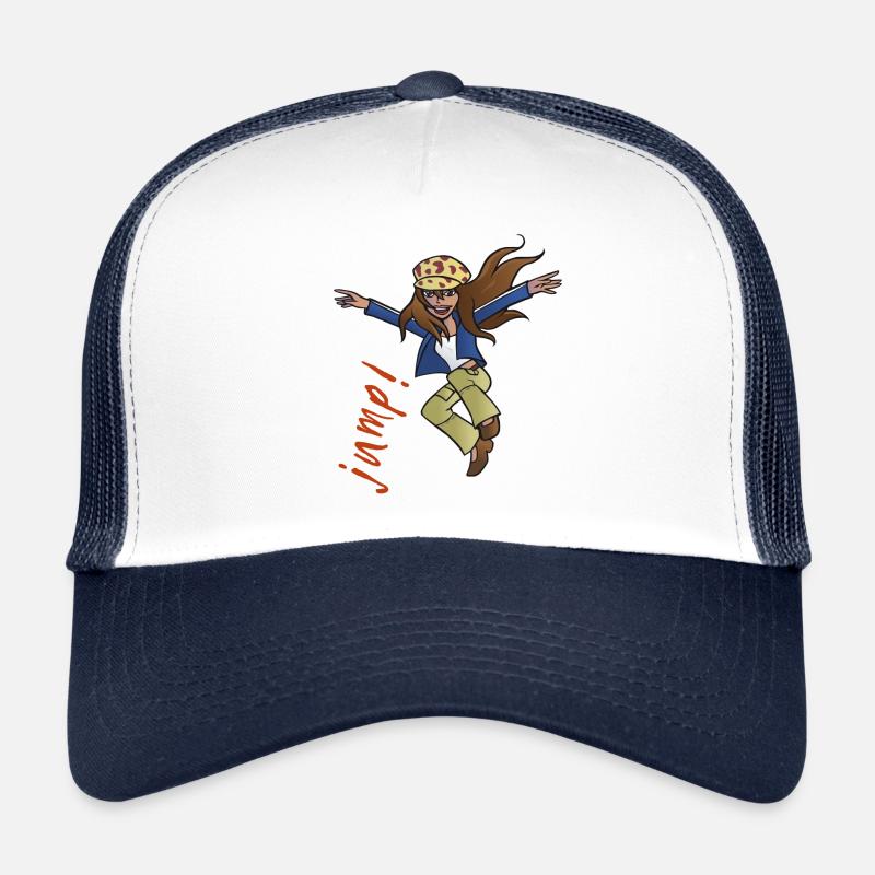 Fille de danse de rue. Sauter! Casquette trucker 