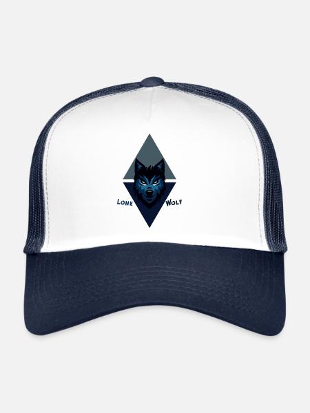 Lone Wolf - Trucker Cap - white/navy - Front