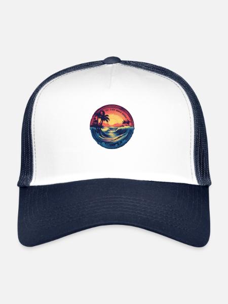 Beach - Trucker Cap - white/navy - Front