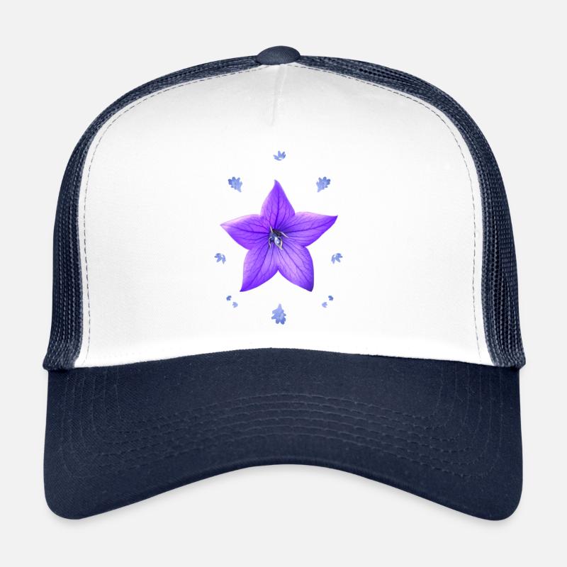 Glockenblume lila Blumenmuster blaues Blume Trucker Cap
