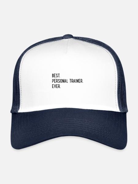 Entraîneur personnel - Casquette trucker  - blanc/marine - Devant
