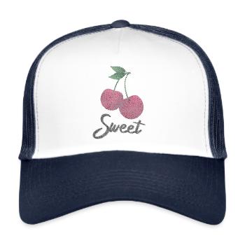 Sweet cherry fruit strawberry gift cherry tree - Trucker Cap - white/navy - Front