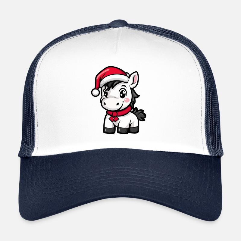Cheval Noël Mignon - Casquette trucker  - blanc/marine
