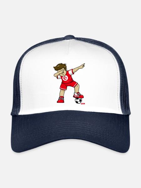 Soccer Dab Dabbing Tunisie HARIZ Football Dab D - Casquette trucker  - blanc/marine - Devant