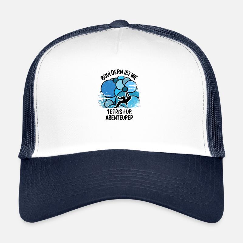 Vintage Bouldern Boulderer Klettern Kletterer - Trucker Cap - Weiß/Navy