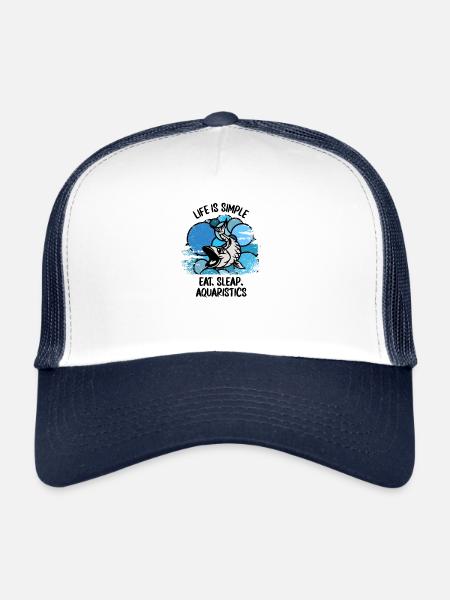 Aquarium Aquarianer Fische Zierfische Aquaristik - Trucker Cap - Weiß/Navy - Vorne