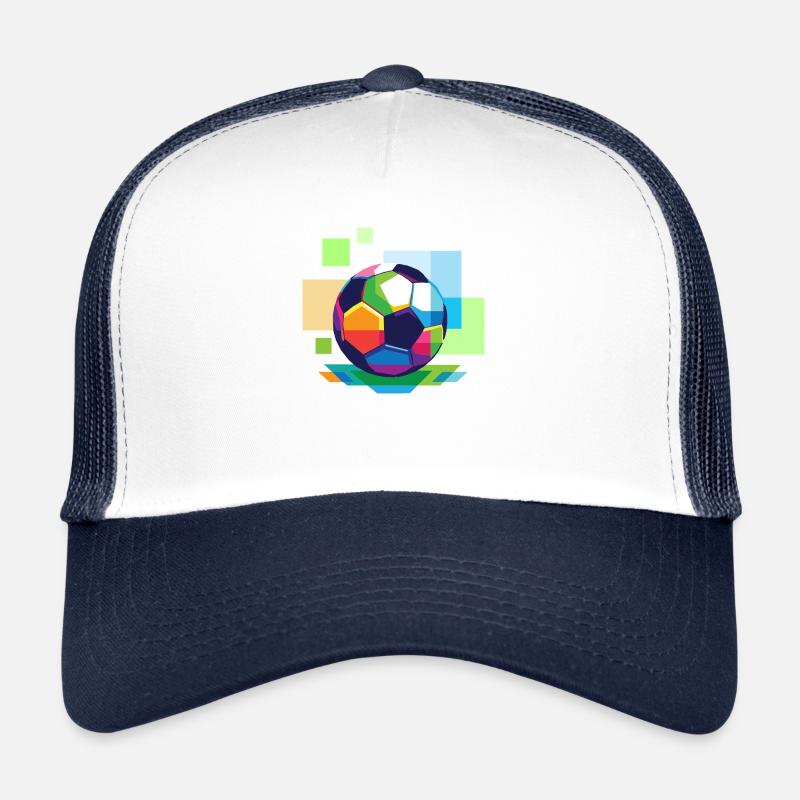 Fußball - Trucker Cap - Weiß/Navy