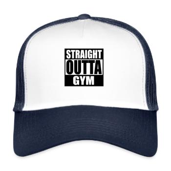 Straight Outta Gym Fitness Fit Fitness - Trucker Cap - white/navy - Front