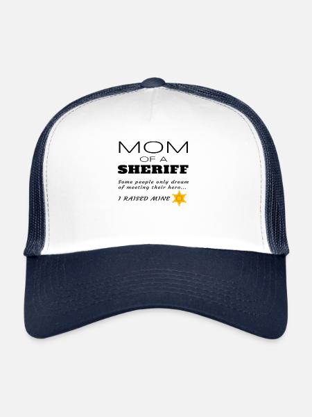 Proud Mom Of A Sheriff Mother Gift With Badge - Trucker Cap - white/navy - Front