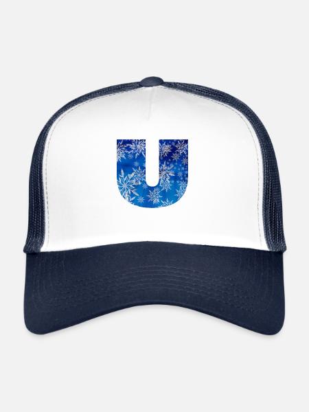 blue winter u - Trucker Cap - white/navy - Front