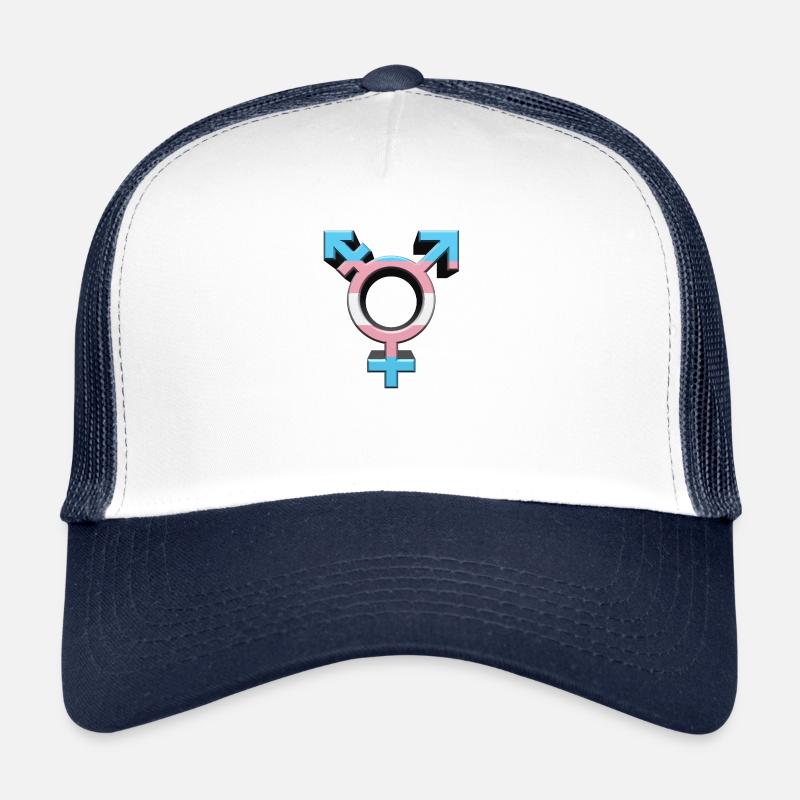 Symbole transgenre Drapeau transgenre Couleurs trans Casquette trucker 