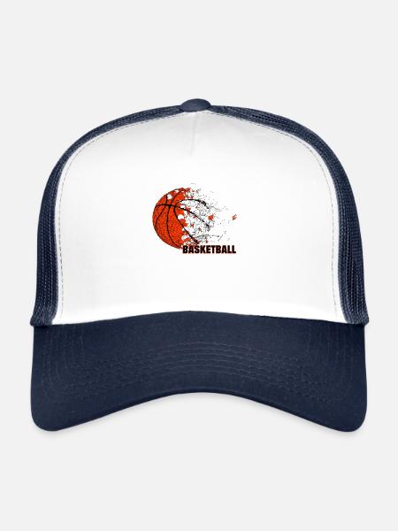 Basket-ball, Basketball Ball Sport Sport, Game - Casquette trucker  - blanc/marine - Devant