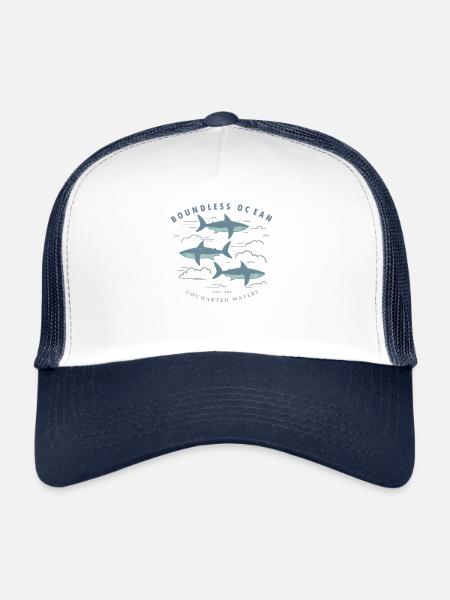 Océan sans limites, explorez des eaux inexplorées - Casquette trucker  - blanc/marine - Devant