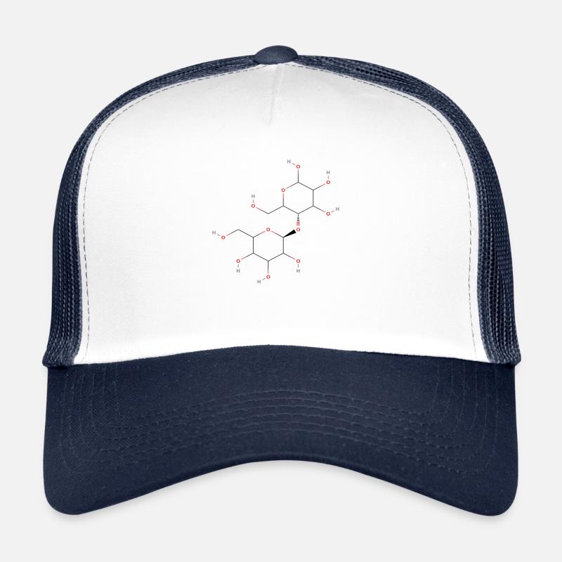 Cellulose Molekül - Farbige Strukturformel - Trucker Cap - Weiß/Navy