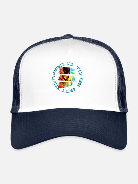 Proud to be Bottom - Trucker Cap - white/navy - Front