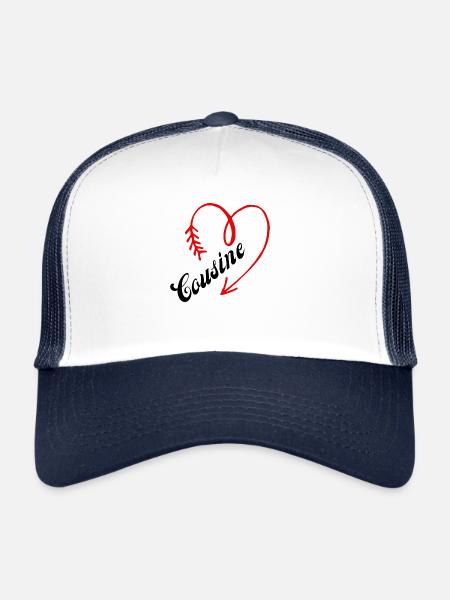 cousine cœur - Casquette trucker  - blanc/marine - Devant