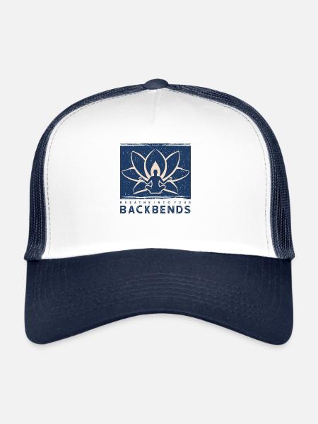 Yoga, breathing, meditating, relaxing, lotus position - Trucker Cap - white/navy - Front
