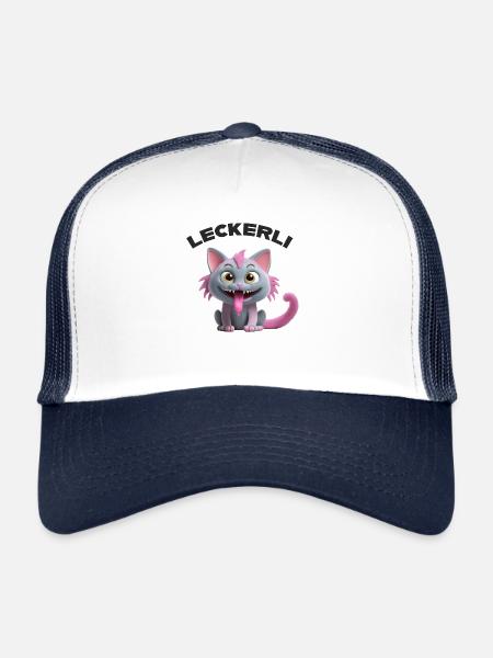Traiter le monstre chat - Casquette trucker  - blanc/marine - Devant