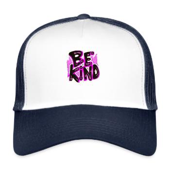 Be Kind. - Trucker Cap - Weiß/Navy - Vorne