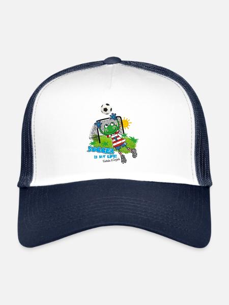 Le football, c’est ma vie - Casquette trucker  - blanc/marine - Devant
