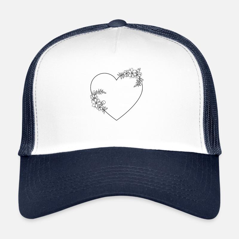 Ramme hjerte - Trucker cap - hvid/marineblå