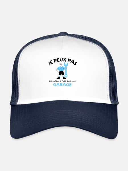 Je peux pas j'ai des trucs à faire dans mon garage - Casquette trucker  - blanc/marine - Devant
