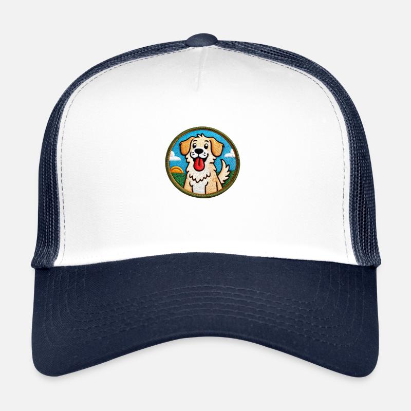 Niedlicher Hund - Trucker Cap - Weiß/Navy