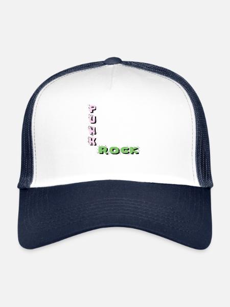 Punk punk rock - Casquette trucker  - blanc/marine - Devant