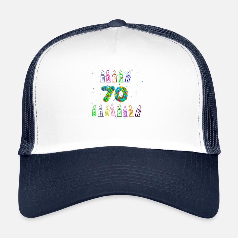 Gift idea 70th birthday, birthday present - Trucker Cap - white/navy