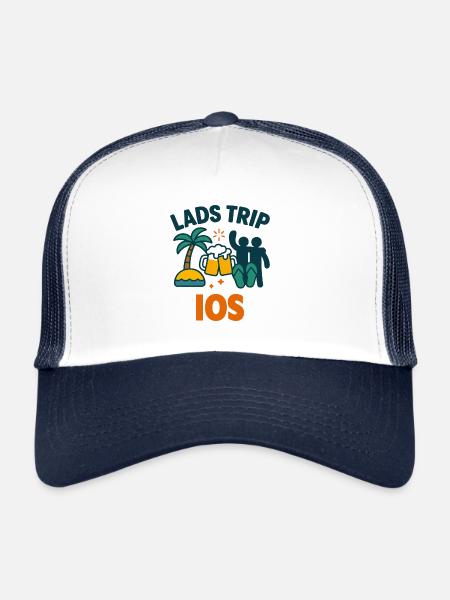 Lads Trip Ios Party Shirt - Trucker Cap - white/navy - Front