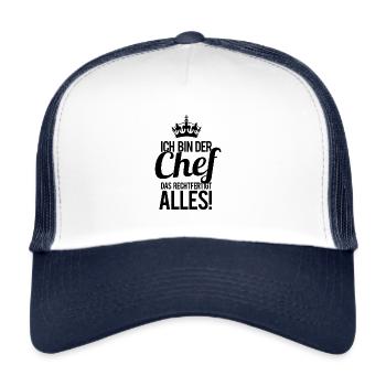 Chef Boss Vorgesetzter Vorarbeiter Geschenkidee - Trucker Cap - Weiß/Navy - Vorne