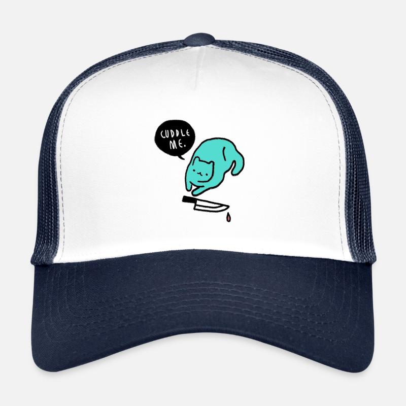 KNUDDEL MICH KATZE - Trucker Cap - Weiß/Navy