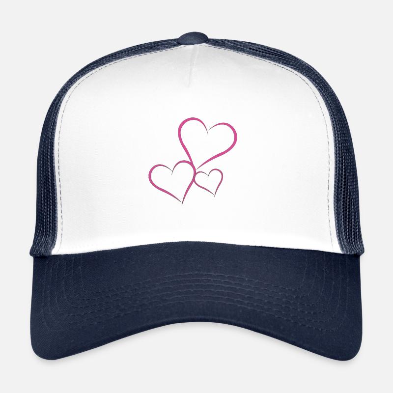 3 hearts, 3 hearts - Trucker Cap - white/navy