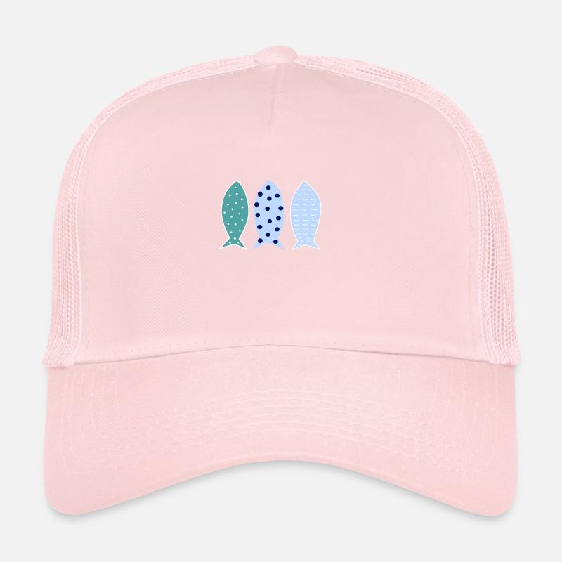 3 fish striped blue Trucker Cap