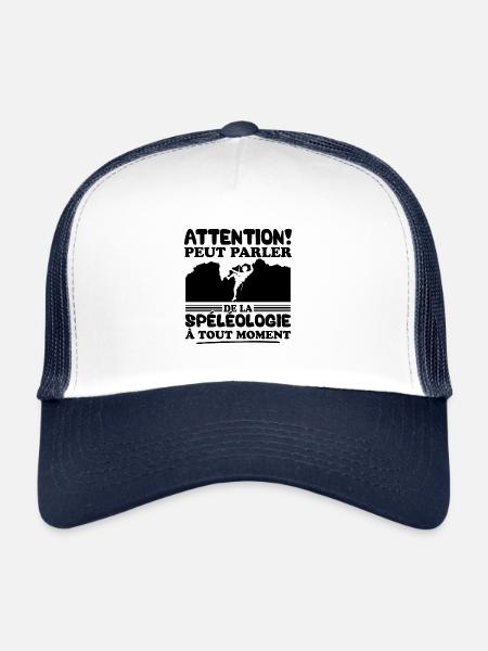 Parler de la spéléologie à tout moment - Casquette trucker  - blanc/marine - Devant