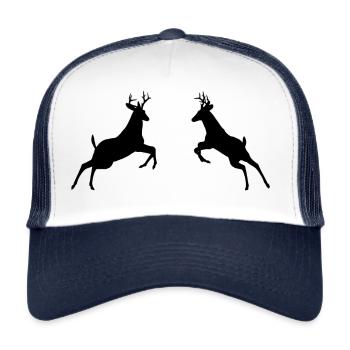 lutte Hirsch - Casquette trucker  - blanc/marine - Devant