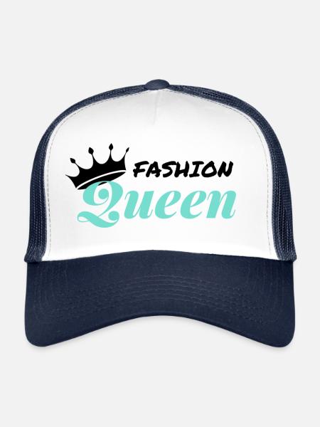 REINE DE LA MODE - Casquette trucker  - blanc/marine - Devant