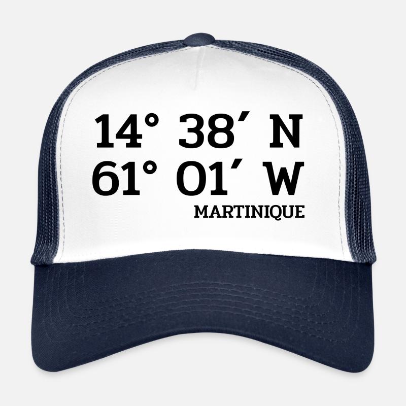 Martinique Coordinates - Koordinaten - West Indies Trucker Cap