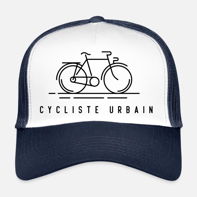 Cycliste urbain - Casquette trucker  - blanc/marine