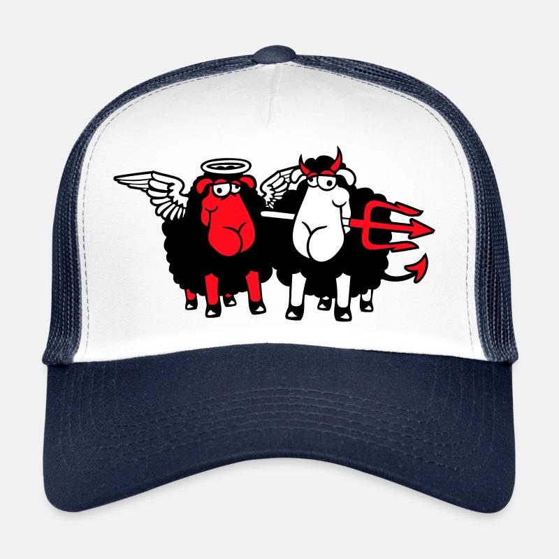 2 Mouton Ange Diable Satan Enfer Mal Paradis Bien Casquette trucker 