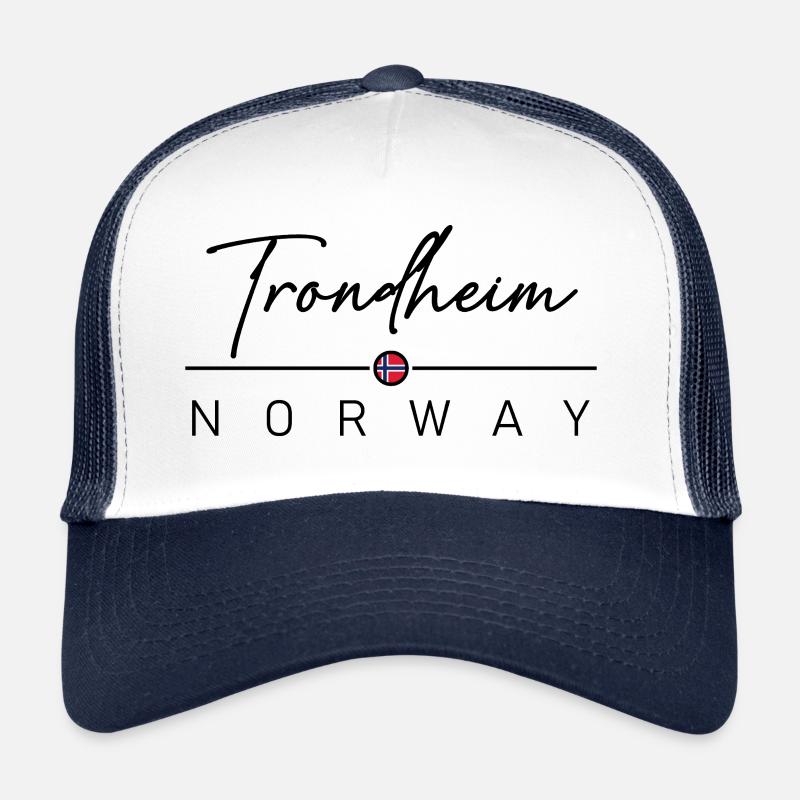 Norwegen - Trondheim - Norge - Norway - Trucker Cap - Weiß/Navy