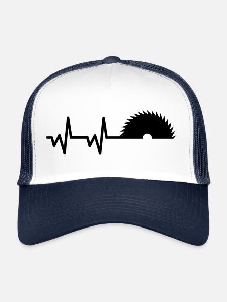 heartbeat saw - Trucker Cap - white/navy - Front