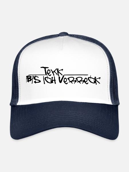 Tekk jusqu'à ce que je verreck - noir - Casquette trucker  - blanc/marine - Devant