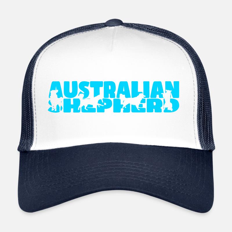 Australian Shepherd - Trucker Cap - Weiß/Navy
