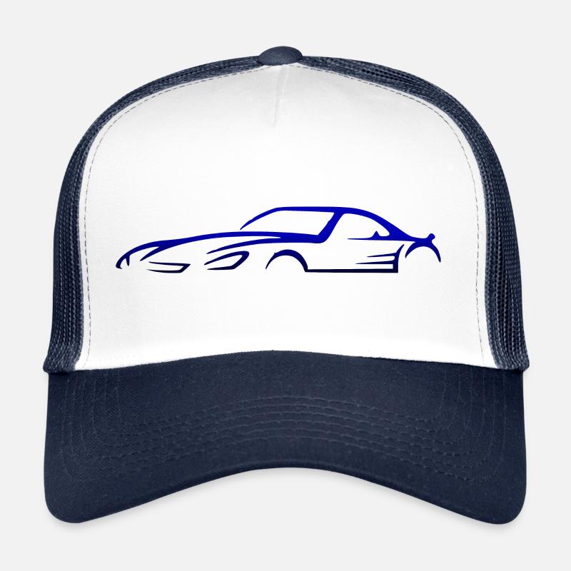 Auto Sportwagen Silhouette Design - Trucker Cap - Weiß/Navy