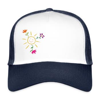 Sun, Summer, Flowers, Garden - Trucker Cap - white/navy - Front